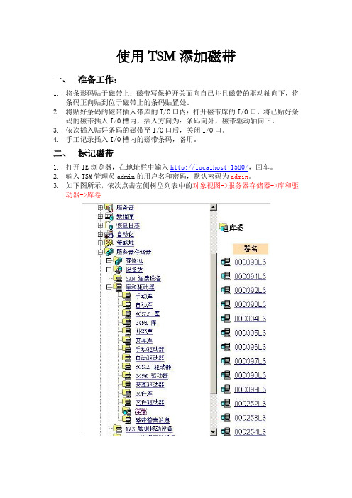 使用TSM添加磁带