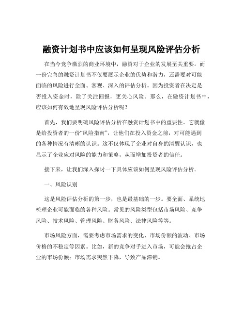 融资计划书中应该如何呈现风险评估分析