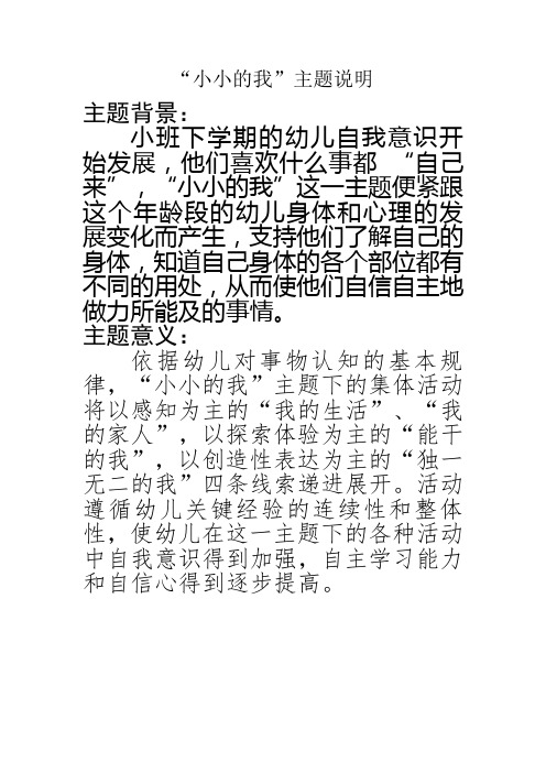 小小的我主题说明