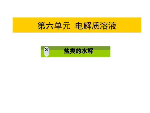 6.3.3盐类水解方程式离子方程式书写