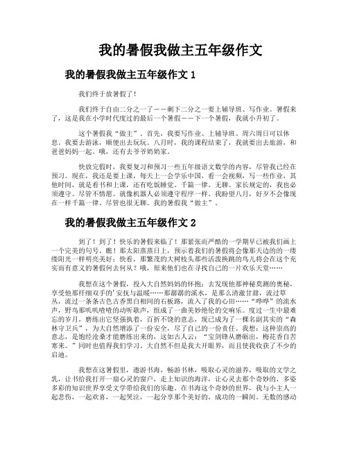 我的暑假我做主五年级作文