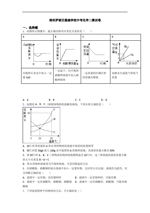 深圳罗湖区莲城学校中考化学二模试卷