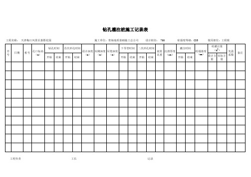 灌注桩施工记录表