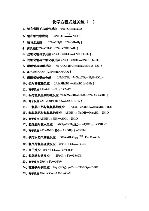 学考精简化学方程式