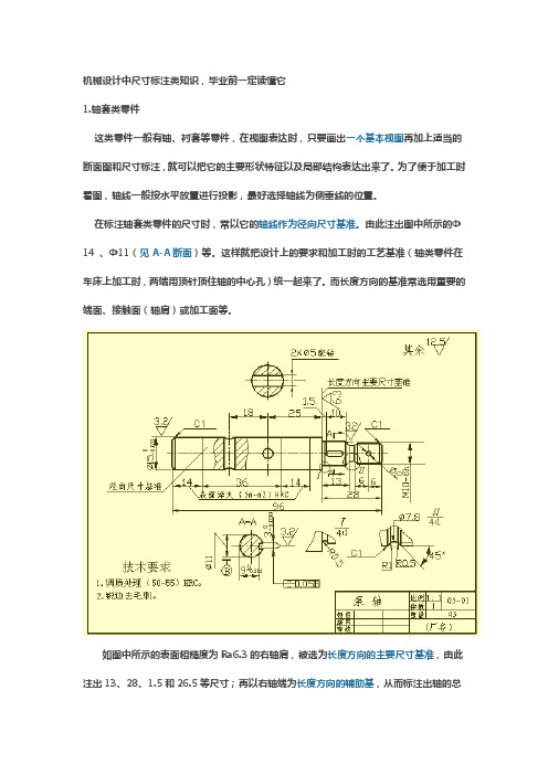 机械设计常用中尺寸标注