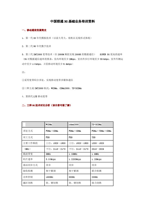 中国联通3G基础业务培训资料