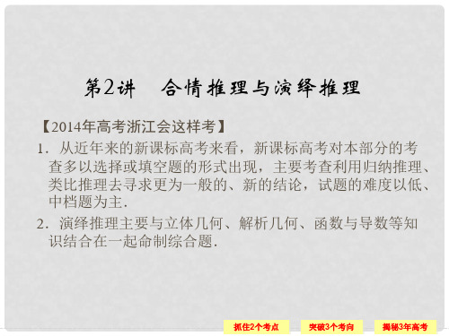 高考数学总复习 第十三篇 算法初步、推理与证明、复数 第2讲 合情推理与演绎推理课件 理