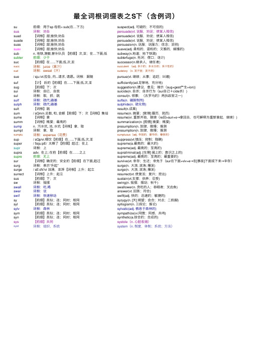 最全词根词缀表之S下（含例词）