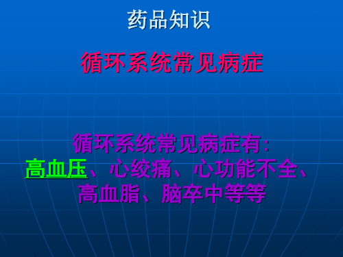 循环系统用药知识整理.ppt