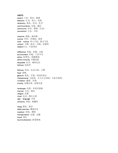 UNIT2(王关富泛读教程1(第二版)--glossary)