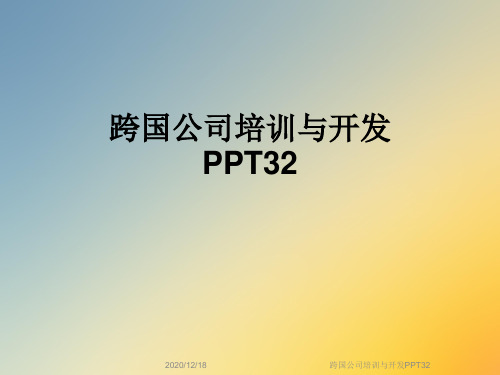 跨国公司培训与开发PPT32