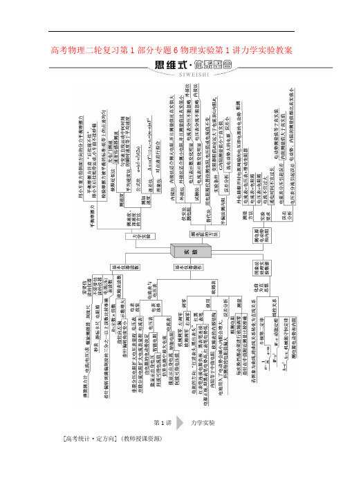 高考物理二轮复习第1部分专题6物理实验第1讲力学实验教案