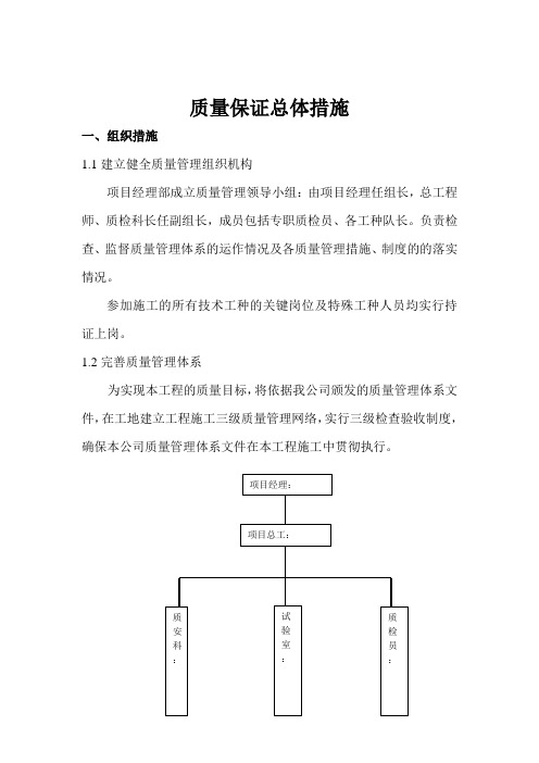 水闸质量保证总体措施