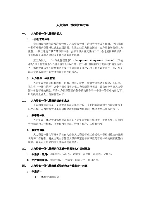 某公司人力资源一体化管理方案.doc