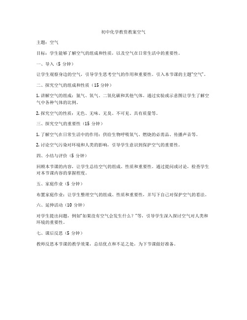 初中化学教资教案空气