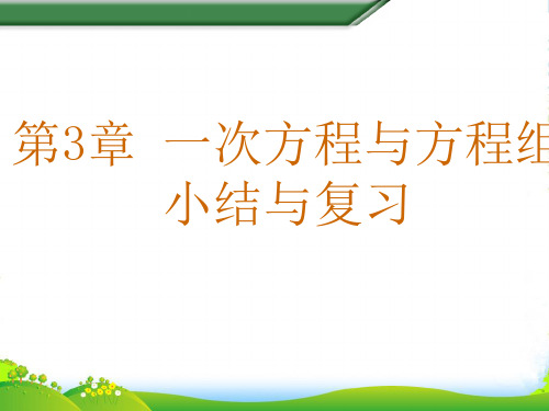 沪科版七年级数学上册《一次方程与方程》课件(共14张PPT)