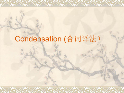 Condensation(合词译法)