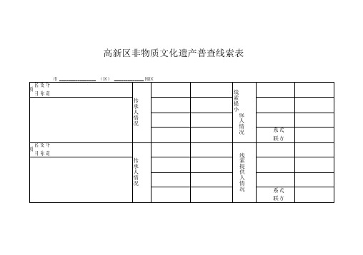 非物质文化遗产普查表