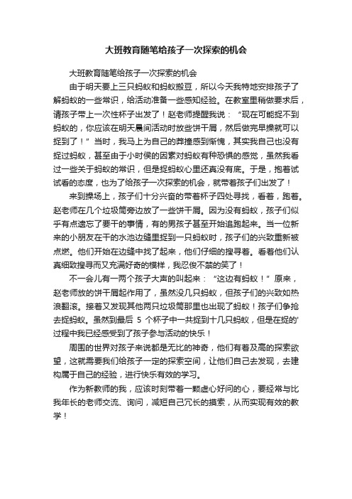 大班教育随笔给孩子一次探索的机会