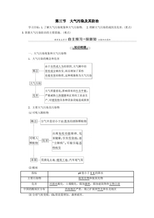 2021学年高中地理第2章环境污染与防治第3节大气污染及其防治教案人教版选修6.doc