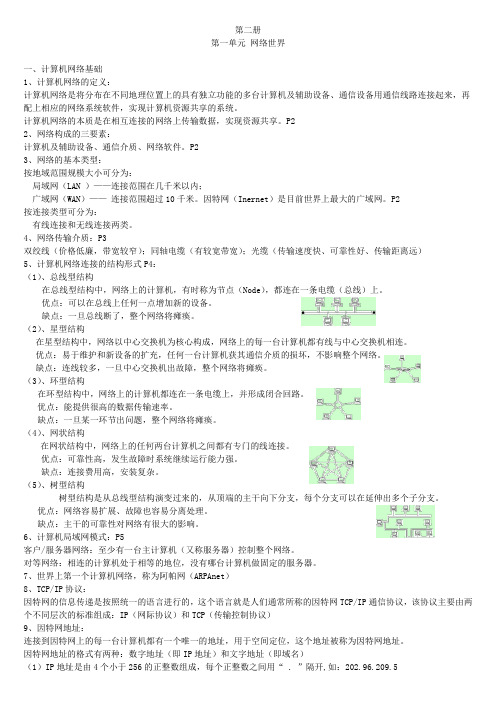 信息技术段考复习提纲