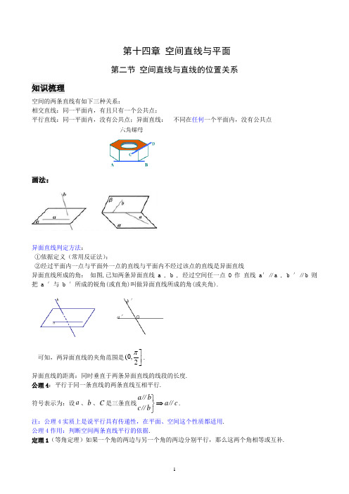 14.2空间直线与直线的位置关系