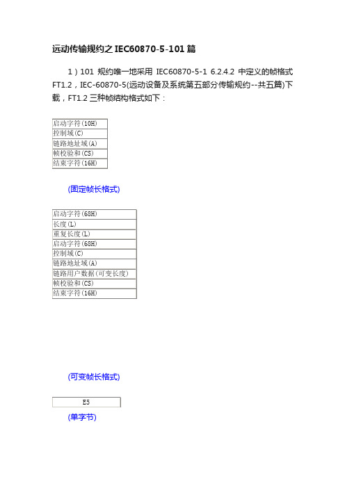 远动传输规约之IEC60870-5-101篇