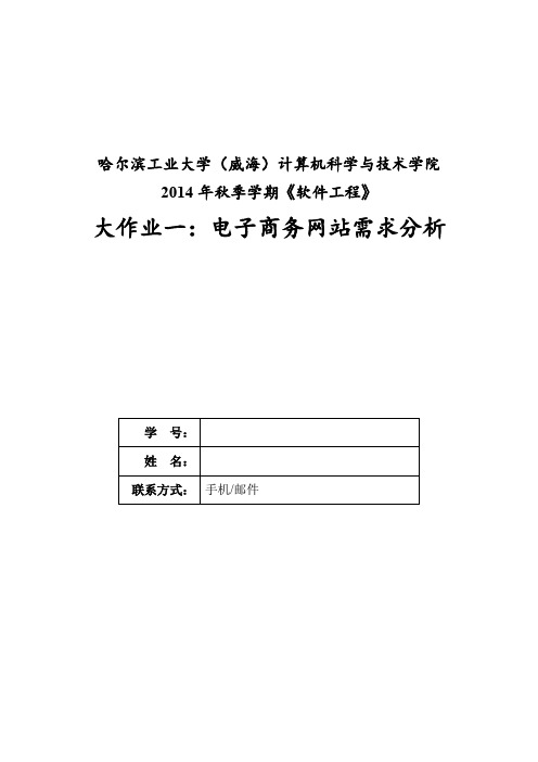 软件工程大作业：电子商务网站需求分析