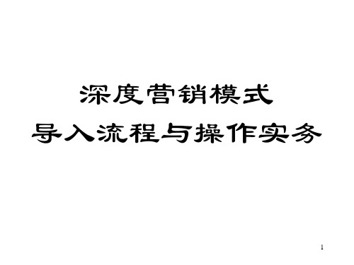 深度营销模式导入流程与操作实务ppt课件