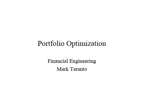 Lecture16_Portfolio Optimization