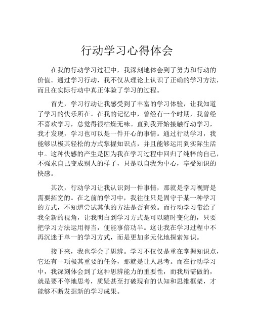 行动学习心得体会