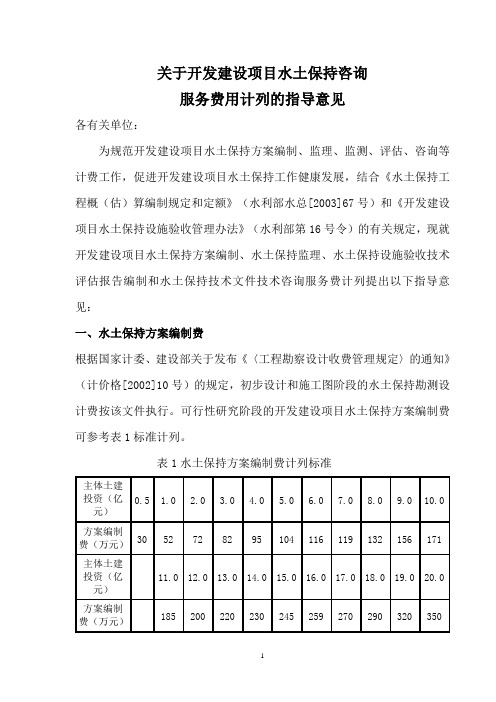 保监[2005]22号_关于开发水土保持咨询服务费用计列的指导意见