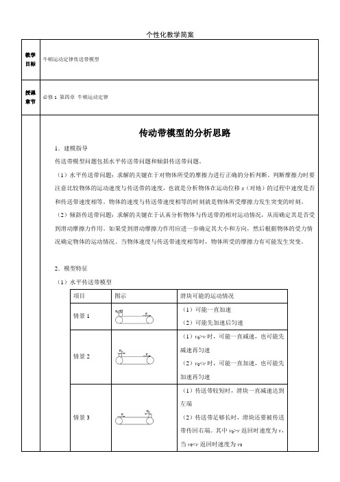 牛顿运动定律-传送带模型