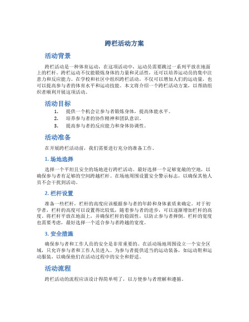 跨栏活动方案