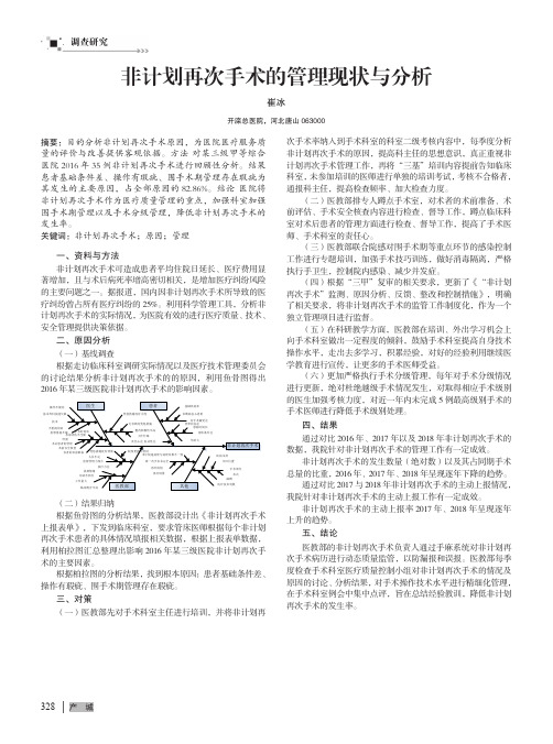 非计划再次手术的管理现状与分析