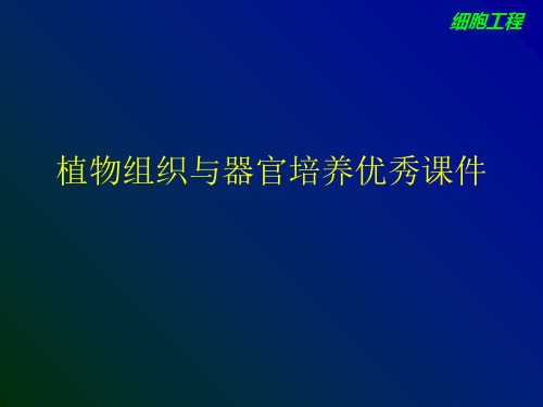 植物组织与器官培养优秀课件