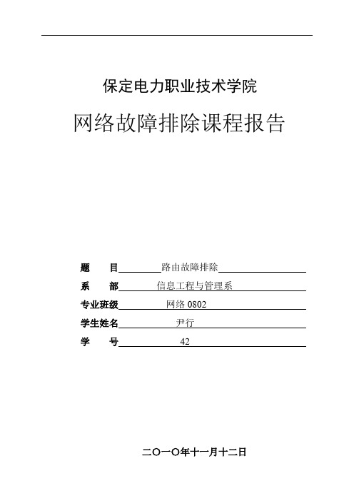 网络故障排除报告