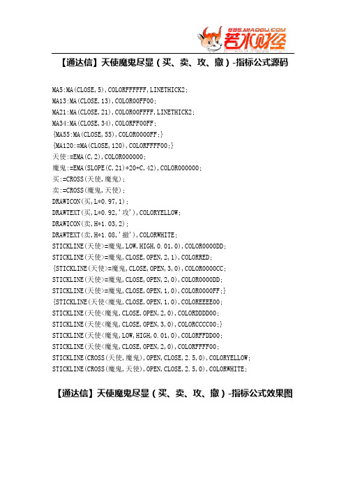 【股票指标公式下载】-【通达信】天使魔鬼尽显(买、卖、攻、撤)