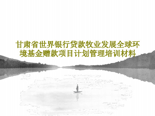 甘肃省世界银行贷款牧业发展全球环境基金赠款项目计划管理培训材料共19页文档