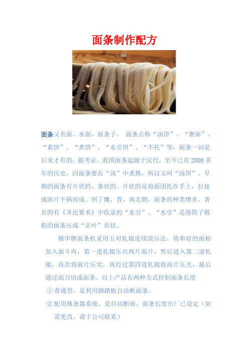 面条制作配方