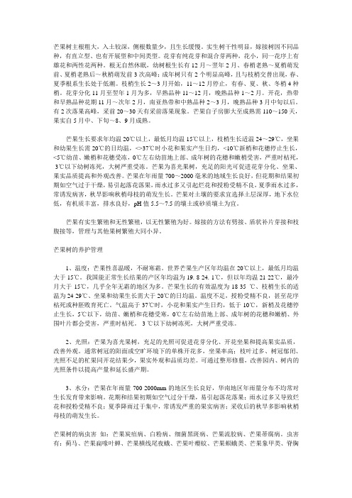 芒果树的栽培与养护管理方法