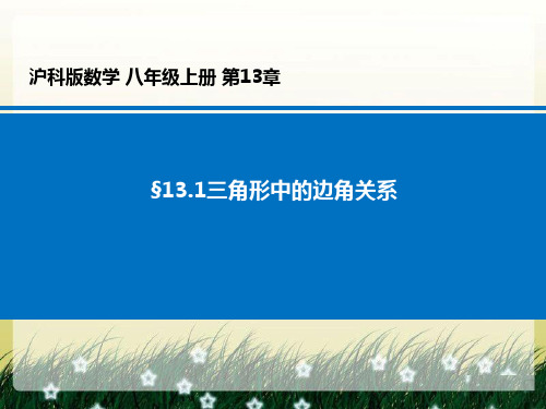 沪科版八年级上册  13.1.1三角形中的边角关系 (共43张PPT)