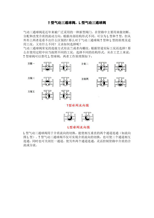 T型气动三通球阀,L型气动三通球阀