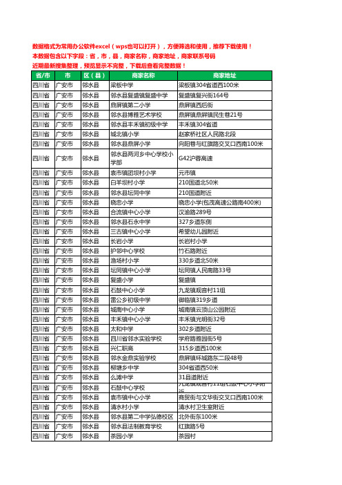 2020新版四川省广安市邻水县学校工商企业公司商家名录名单黄页联系电话号码地址大全130家