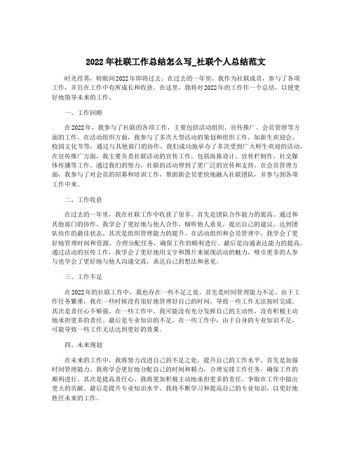 2022年社联工作总结怎么写_社联个人总结范文