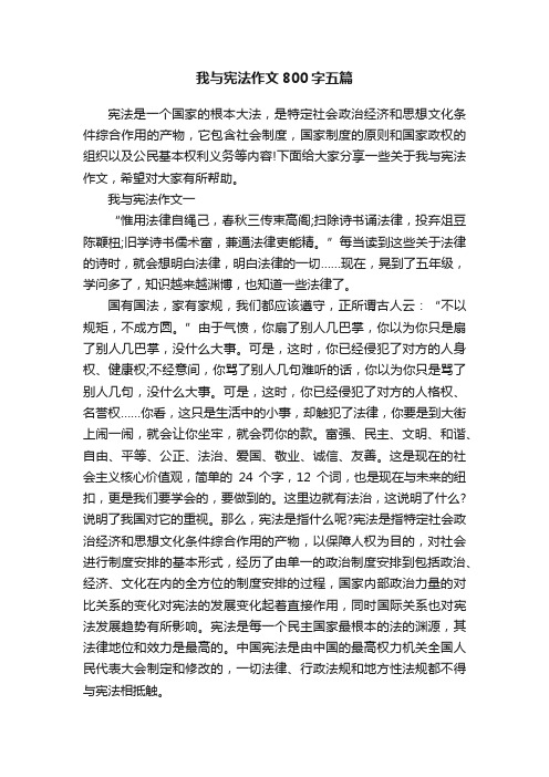 我与宪法作文800字五篇