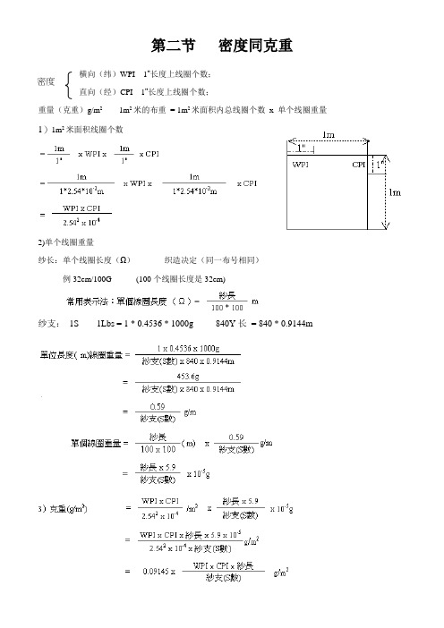 针织物密度同克重测量方法