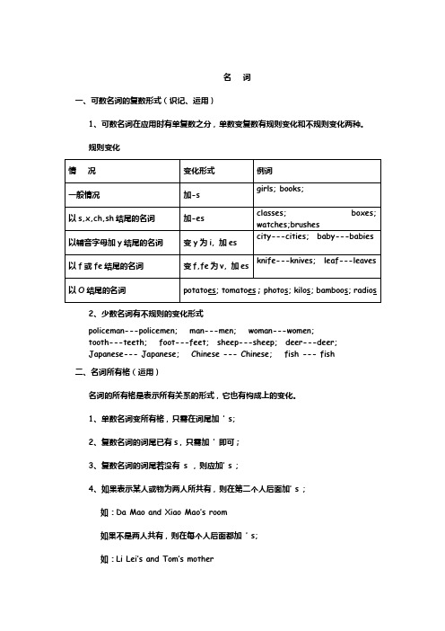 英语词性语法基础知识