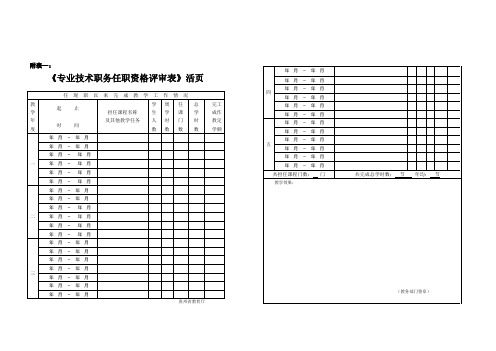 评审表活页