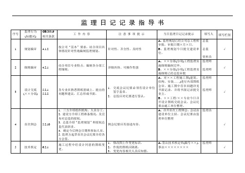 监理日记作业指导书